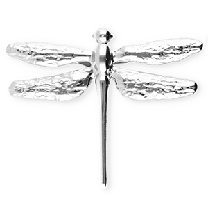 Statement broches van Stainless steel Roestvrij staal (RVS) dragonfly Silver