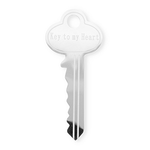 Statement broches van Stainless steel Roestvrij staal (RVS) key ''Key to my heart'' Silver