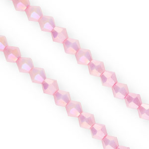 Top bicone facet kralen 6mm Candy pink-AB coating