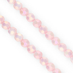 Facet kralen top quality round 6mm Light pink-AB coating