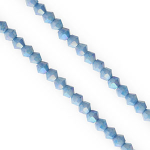 Top bicone facet kralen 4mm Dark blue-AB coating