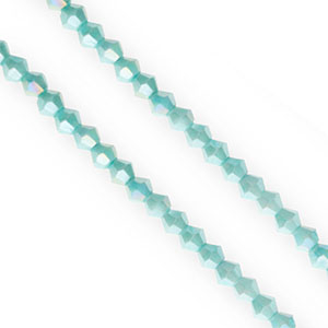 Top bicone facet kralen 4mm Cyan blue-AB coating