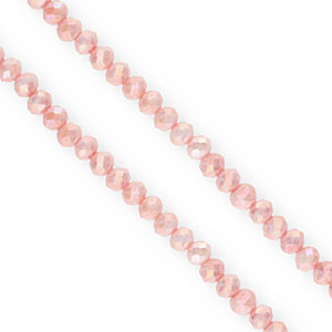 Facet kralen top quality disc 4x3mm Salmon pink-AB coating