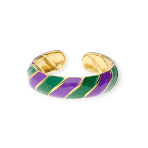 Ringen van Stainless steel Roestvrij staal (RVS) Gold-purple-green