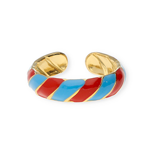 Ringen van Stainless steel Roestvrij staal (RVS) Gold-red-blue