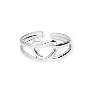Ringen van Stainless steel Roestvrij staal (RVS) heart Silver