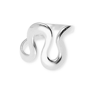 Ringen van Stainless steel Roestvrij staal (RVS) wavy Silver