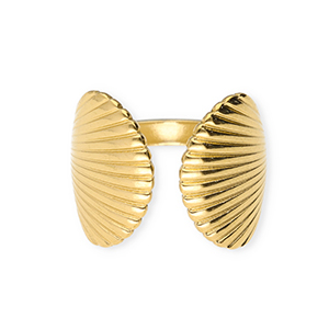 Ringen van Stainless steel Roestvrij staal (RVS) shells Gold