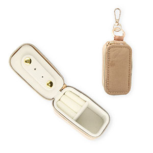 Reisdoosje voor sieraden met sleutelhanger rectangle Brown