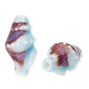 Keramiek kraal whelk Light blue-brown