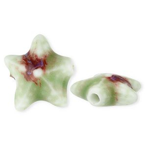 Keramiek kraal starfish Light green-brown