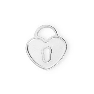 Bedels van Stainless steel Roestvrij staal (RVS) heart Silver