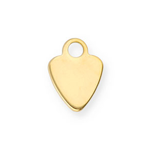 Bedels van Stainless steel Roestvrij staal (RVS) heart Gold