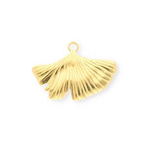 Bedels van Stainless steel Roestvrij staal (RVS) ginkgo leaf Gold