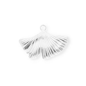 Bedels van Stainless steel Roestvrij staal (RVS) ginkgo leaf Silver