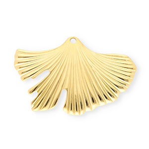 Bedels van Stainless steel Roestvrij staal (RVS) ginkgo leaf Gold
