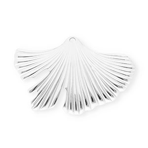 Bedels van Stainless steel Roestvrij staal (RVS) ginkgo leaf Silver