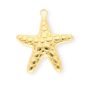 Bedels van Stainless steel Roestvrij staal (RVS) starfish Gold