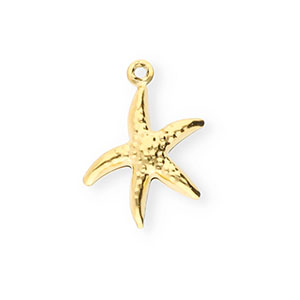Bedels van Stainless steel Roestvrij staal (RVS) starfish Gold