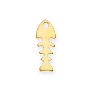 Bedels van Stainless steel Roestvrij staal (RVS) fishbone Gold