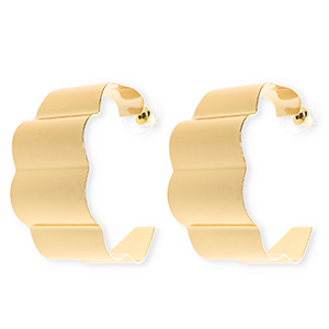 Statement oorbellen&nbsp;/&nbsp;oorstekers met RVS steker Gold