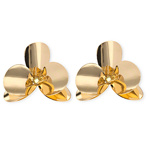 Statement oorbellen&nbsp;/&nbsp;oorstekers flower met RVS steker Gold