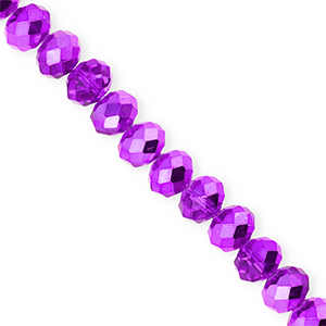 Facet kralen top quality disc 8x6mm Dark purple-pearl shine coating