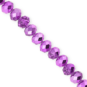 Facet kralen top quality disc 8x6mm Purple-pearl shine coating