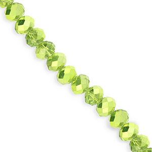 Facet kralen top quality disc 8x6mm Green-pearl shine coating