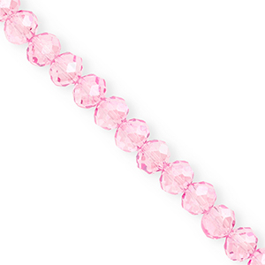 Facet kralen top quality disc 8x6mm Light pink