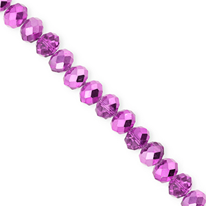 Facet kralen top quality disc 6x5mm Orchid purple-pearl shine coating