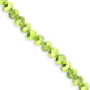 Facet kralen top quality disc 6x5mm Green-pearl shine coating