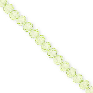 Facet kralen top quality disc 6x5mm Light green