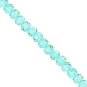 Facet kralen top quality disc 6x5mm Turquoise green