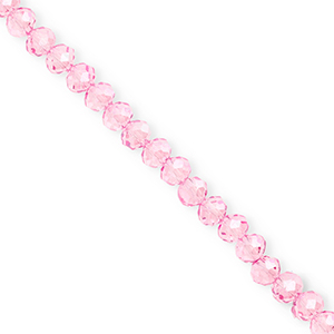 Facet kralen top quality disc 6x5mm Light pink