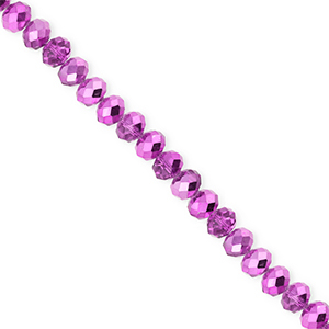 Facet kralen top quality disc 4x3mm Orchid purple-pearl shine coating