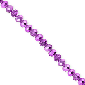 Facet kralen top quality disc 4x3mm Purple-pearl shine coating