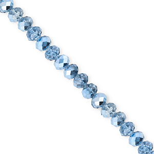 Facet kralen top quality disc 4x3mm Blue-pearl shine coating