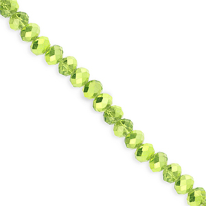 Facet kralen top quality disc 4x3mm Green-pearl shine coating