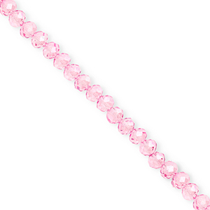Facet kralen top quality disc 4x3mm Light pink