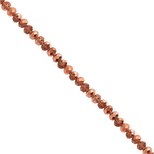 Facet kralen top quality disc 3x2mm Rose gold-pearl shine coating