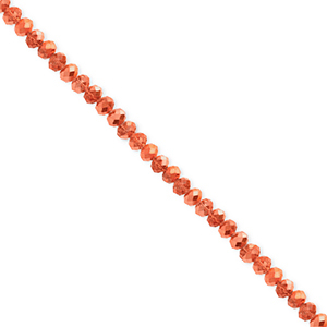 Facet kralen top quality disc 3x2mm Coral orange-pearl shine coating