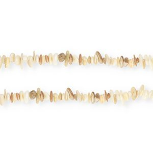 Schelp kralen chipstone Natural white-beige brown