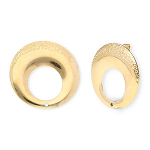 Benodigdheden van Stainless steel Roestvrij staal (RVS) oorbellen / oorsteker round with loop Gold