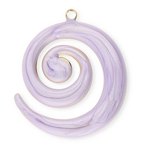 Bedels van Stainless steel Roestvrij staal (RVS) spiral Gold-lilac marble