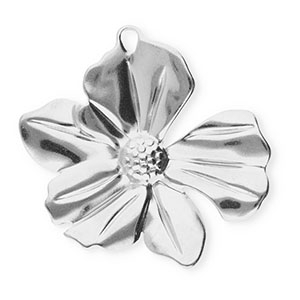 Bedels van Stainless steel Roestvrij staal (RVS) flower Silver