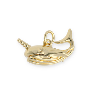 TQ metaal Brass bedels narwhal Gold