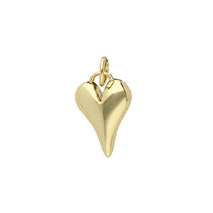 TQ metaal Brass bedels heart Gold