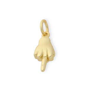 TQ metaal Brass bedels middle finger Gold