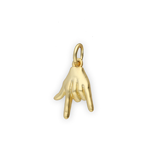 TQ metaal Brass bedels "I love you" Gold